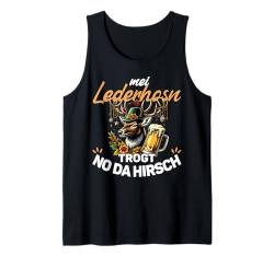 Mei Lederhosn Trogt Da Hirsch Oktoberfest Herren Trachten Tank Top von Ersatz Lederhose Spruch Herren Bier Trachtenshirt