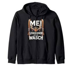 Mei Lederhosn is in da Wäsch T-Shirt Lederhose Herren Kapuzenjacke von Ersatz Lederhosn Trachten-Shirt Grantler