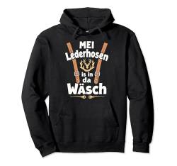 Mei Lederhosn is in da Wäsch T-Shirt Lederhose Herren Pullover Hoodie von Ersatz Lederhosn Trachten-Shirt Grantler