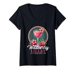 Damen Es Eskaliert Eh Sommer Cocktail Party Wildberry Lillet Damen T-Shirt mit V-Ausschnitt von Es Eskaliert Eh Cocktail Frauen Wildberry Lillet