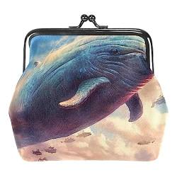 Münzgeldbörsen, Delfin Meer Ozean Münzgeldbörse, tragbare Schmucktasche mit Kissverschluss für Damen Mädchen Kinder, Mehrfarbig 4, 4.3x4.7 in/11x12 cm, Münztasche von Eslifey