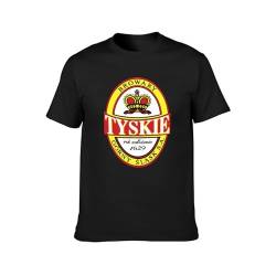 Tyskie Vintage Polish Beer Black T-Shirt Printed Tee Graphic Top for Men Shirt L von EsprAL