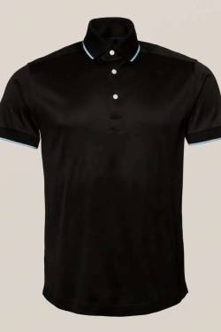 ETON Slim Fit Poloshirt Kurzarm schwarz von Eton