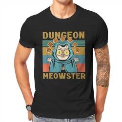 DND Game Fabric Tshirt Dungeon Meowster T Shirt Men Clothes Design Black Black M von Evangel