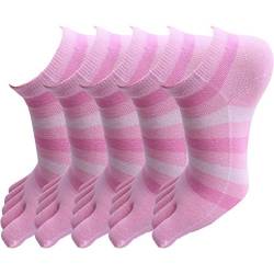 Evedaily Damen Socken Zehensocken Baumwolle Sneakersocken 35-39 Rosa (5 Paar) JZWC-6175 von Evedaily