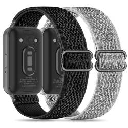 EverAct Elastische Armband kompatibel mit Samsung Galaxy Fit 3 Armband Ersatzband Uhrenarmband Zubehör für Samsung Galaxy Fit 3 SM-R390 Nylon Ersatzarmband Sport Uhrenarmband Damen Herren von EverAct