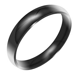 Everstone Damen-Ring Titan, Herren-Ring Titan, Freundschaftsringe, Hochzeitsringe, Eheringe, Schwarz, Breite Sz47 von Everstone