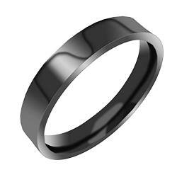 Everstone Damen-Ring Titan, Herren-Ring Titan, Freundschaftsringe, Hochzeitsringe, Eheringe, Schwarz, Breite Sz50 von Everstone