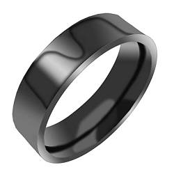 Everstone Damen-Ring Titan, Herren-Ring Titan, Freundschaftsringe, Hochzeitsringe, Eheringe, Schwarz, Breite Sz76 von Everstone