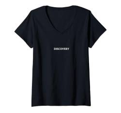 Damen DISCOVERY Englisches Wort Bekleidung T-Shirt mit V-Ausschnitt von Every Work Apparel