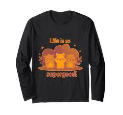 Leben is so supergood 3 süße Katzen lieben das Leben feiern Langarmshirt von Everything is so supergood