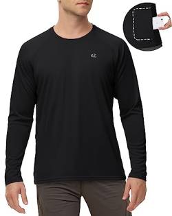 Ewedoos UV Shirt Herren UPF 50+ mit Taschen Rashguard Herren Schnelltrocknend UV Shirt Herren Wasser für Outdoor-Aktivitäten Surfen Angeln Wandern Schwimmen Laufen von Ewedoos