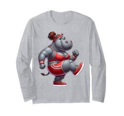 Hippo Fitness Gym Aerobic Workout Sport Training Langarmshirt von Exercise with Hippo