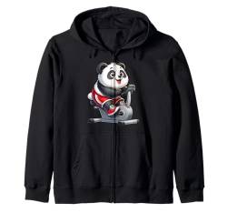 Panda auf Heimtrainer Gym Fitness Workout Training Sport Kapuzenjacke von Exercise with Panda