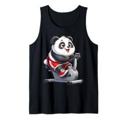 Panda auf Heimtrainer Gym Fitness Workout Training Sport Tank Top von Exercise with Panda