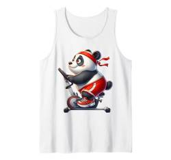 Panda auf Heimtrainer Gym Fitness Workout Training Sport Tank Top von Exercise with Panda