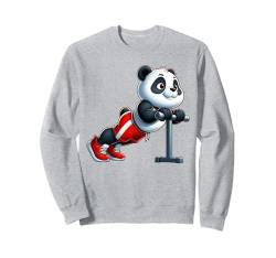 Panda macht Liegestütze, Trainer, Fitnessstudio, Fitnesstraining Sweatshirt von Exercise with Panda