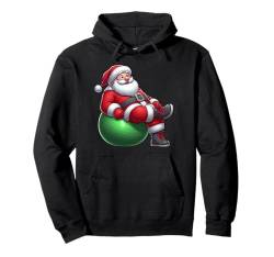 Santa Claus Gymnastikball Fitness Workout Weihnachten Pullover Hoodie von Exercise with Santa