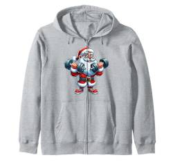 Santa Gewichtheben Gym Training Weihnachten Fitness Kapuzenjacke von Exercise with Santa