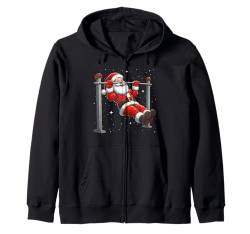 Weihnachtsmann Training Gym Fitness Workout Weihnachten Schnee Kapuzenjacke von Exercise with Santa