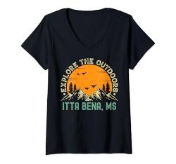 Damen Itta Bena, Mississippi - Erkunden Sie die Natur T-Shirt mit V-Ausschnitt von Explore The Outdoors Vintage Sunsets