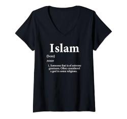 Damen Islam Gott Meme Definition Lustig Islamisch Allah Geburtstag Islam T-Shirt mit V-Ausschnitt von Extreme Greatness