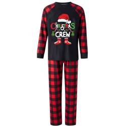 Weihnachtspyjamas für Familien Weihnachtskrew Plaid PJS Nightwear für Männer Größe XL Weihnachtspyjama Set weich ＆ komfortables passendes Weihnachtspaar Pyjamas Set für Herbst, Winter, Winter von Eyccier