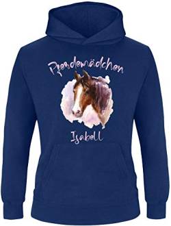 EZYshirt® Pferde Aufdruck mit Wunschnamen | Pferdemädchen Pullover Kinder | Mädchen Kapuzenpullover | Hoodie von Ezyshirt