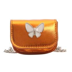 FACAILUO Modische Damen-Geldbörse, Abendtasche mit Crossbody-Kette, niedlich, tragbar, Münzbörse, Lippenstift, Kopfhörer-Organizer, Orange/Abendrot im Zickzackmuster (Sunset Chevron), 7.5x2.5x5.5cm von FACAILUO