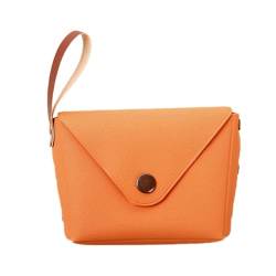 FACAILUO Münzbörse PU-Leder Münztasche Kleingeld Geldbörse Schlüsseltasche Kleine Aufbewahrungstasche Clutch Geldbörse Geschenk für Kinder Frauen Mädchen, Orange/Abendrot im Zickzackmuster (Sunset von FACAILUO