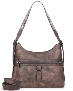 FADEON Hobo Bags Geldbörse für Damen, veganes Leder, Crossbody-Tasche, Designer-Umhängetasche, breite Träger, kaffeebraun von FADEON