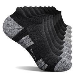 FALARY Sneakersocken Damen Herren 8 Paar Bequeme Kurz Socken Unisex Baumwollsocken Sportsocken 35-38 Schwarz Dunkelgrau von FALARY