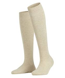 FALKE Damen Kniestrümpfe Family W KH nachhaltige biologische Baumwolle lang einfarbig 1 Paar, Beige (Sand Melange 4659) neu - umweltfreundlich, 35-38 von FALKE