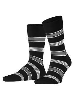 FALKE Herren Socken Marina Stripe Biologische Baumwolle gemustert 1 Paar, Schwarz (Black 3000), 45-46 von FALKE