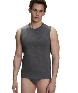 FALKE Herren Unterwäsche Daily Comfort 2-Pack Muscle Shirt M S/L SH Baumwolle atmungsaktiv 2 Stück, Grau (Dark Grey - Heather 3278), XL von FALKE