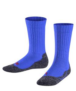 FALKE Unisex Kinder Socken Active Warm K SO Wolle Funktionsmaterial dick atmungsaktiv 1 Paar, Blau (Cobalt Blue 6054), 35-38 von FALKE