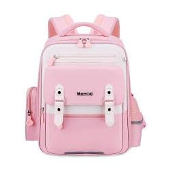 FANDARE Neu Kinderrucksack Kinder Rucksack Schulranzen mit reflektierenden Streifen Daypacks Schulrucksack für Mädchen Junge Schultasche Büchertaschen Tagesrucksack mit Brustgurt Rosa von FANDARE