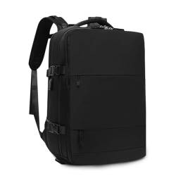 FANDARE Tagesrucksack Rucksack Lässig Einkaufsrucksack Laptop Daypack 180°-Verschluss Rucksack Herren Damen Notebook Arbeitsrucksack Rucksack Uni Rucksack Business City Rucksack Schwarz von FANDARE