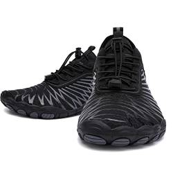 FANSU Badeschuhe Strandschuhe Damen Herren, Gittergewebe Sommer Wasserschuhe Schnelltrocknend Barfußschuhe Schwimmschuhe Surfschuhe Unisex Leichte rutschfeste Fitnessschuhe von FANSU