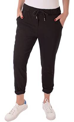 FASHION YOU WANT Damen Hose Stretch Sweatpants Jogginghose für Freizeit Boyfriend Baggyhose (as3, Numeric, Numeric_38, Numeric_40, Regular, Regular, schwarz) von FASHION YOU WANT