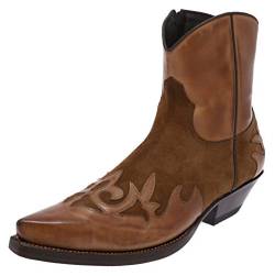 FB Fashion Boots Unisex Cowboy Stiefel EMILIO Cognac Westernstiefelette Lederstiefel Beige 39 EU von FB Fashion Boots