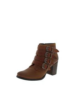 Fashion Boots Stiefel/Fashion Boots CORREA/Fashion Boots FW1014 Whisky Toffe/Braune Damen Stiefelette/Damen Stiefelette mit Schnallen von FB Fashion Boots