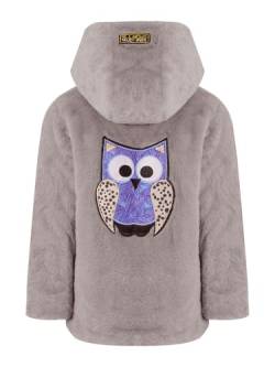 FEESHOW Kinder Mädchen Teddy Fleece Jacke Mantel Mit Kapuze Niedliche Bär Ohr Hoodie Warme Übergangsjacke Herbst Winter Outwear Grau_B 134-140 von FEESHOW