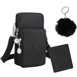 FENGQQKJ Handytasche mit Geldbörse zum Umhängen Handyumhängetaschen Damen Mini Crossbody Bag Handy Tasche Damen Umhänge Geldbörsentasche mit dekorativem Anhänger für Mädchen von FENGQQKJ