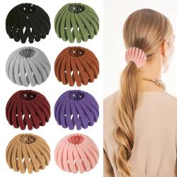 Vogelnest Magie Haarspange Erweitert Hair Bun Maker Haar-Accessoires für Frauen Pferdeschwanz-Halter Haargummi-Clip Plastik-Haarspangen (Mischen D) von FENXIXIONE