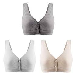 FEOYA 3Pcs Damen Still-BH Schwangerschaft Still BHS ohne Bügel Nahtlose Umstands BH Unterwäsche Maternity Mit Abnehmbaren Untersetzer von FEOYA