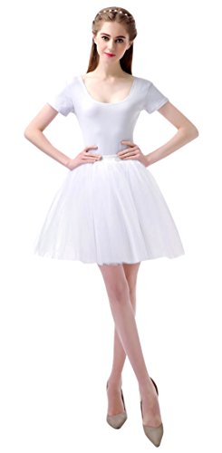 FEOYA 50er Vintage Tutu Rock Tüllrock Kurz Ballett Tanzkleid Damen Mädchen Blase Multi-Schichten Petticoat Unterrock Faschings Kostüm von FEOYA