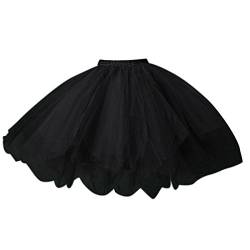 FEOYA Damen Tutu Unterkleid 50er Retro Petticoat Kurz Ballett Tanzkleid Party Minirock Mehrschichtige Tüllrock Tütü Cosplay Unterrock von FEOYA