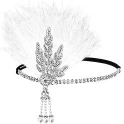 FERCAISH 1920er Jahre Flapper Stirnband Brüllen 20er Jahre Stirnband Kristall Stirnband Great Haarschmuck für Frauen, 1 Size von FERCAISH