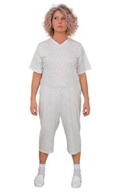 FERRUCCI COMFORT Inkontinenz-Pyjama mit Reißverschluss am Rücken - 9012/5 - Für ältere Menschen, Alzheimer oder Altersdemenz, Sommer, Kurze Ärmel und Hosen (Frau, XL) von FERRUCCI COMFORT